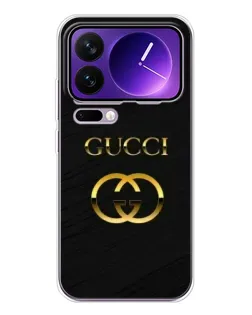 Чохол для Xiaomi 17 Pro Max з картинкою «Золотий логотип Gucci»