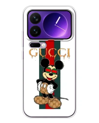 Чохол для Xiaomi 17 Pro Max з картинкою «Міккі Маус Gucci — смуги»