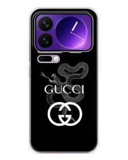 Чохол для Xiaomi 17 Pro Max з картинкою «Gucci — срібна змія»