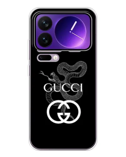 Чохол для Xiaomi 17 Pro Max з картинкою «Gucci — срібна змія»