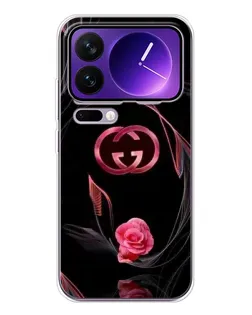 Чохол для Xiaomi 17 Pro Max з картинкою «Gucci — неонова троянда»
