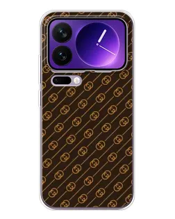 Чохол для Xiaomi 17 Pro Max з картинкою «Gucci — золоті діагоналі»