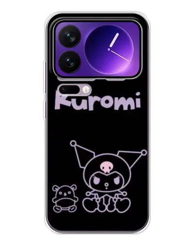 Чехол для Xiaomi 17 Pro Max с картинкой «Kuromi — черный минимализм»