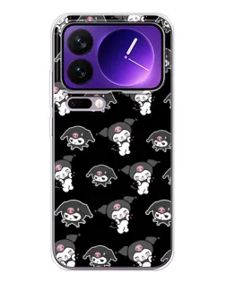 Чехол для Xiaomi 17 Pro Max с картинкой «Черный паттерн Kuromi»