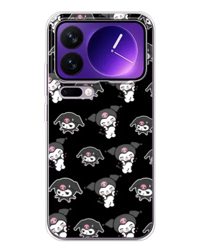 Чехол для Xiaomi 17 Pro Max с картинкой «Черный паттерн Kuromi»