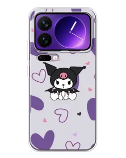 Чехол для Xiaomi 17 Pro Max с картинкой «Kuromi и лавандовые сердца»