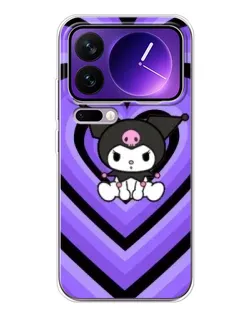 Чехол для Xiaomi 17 Pro Max с картинкой «Kuromi и фиолетовые сердца»