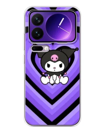 Чехол для Xiaomi 17 Pro Max с картинкой «Kuromi и фиолетовые сердца»