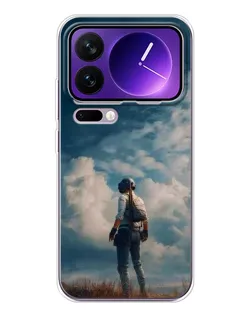 Чехол для Xiaomi 17 Pro Max с картинкой «Герой PUBG на скале»