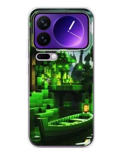 Чохол для Xiaomi 17 Pro Max з картинкою «Minecraft лісовий пейзаж»