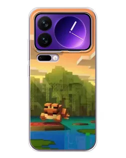 Чохол для Xiaomi 17 Pro Max з картинкою «Майнкрафт захід сонця»