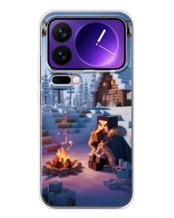 Чохол для Xiaomi 17 Pro Max з картинкою «Зимовий Minecraft»