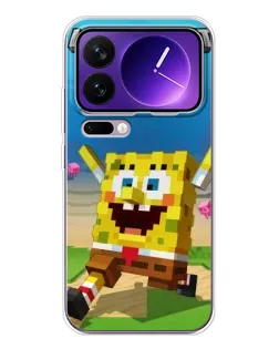 Чохол для Xiaomi 17 Pro Max з картинкою «Губка Боб Minecraft»