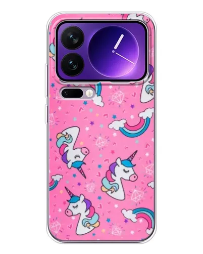 Чехол для Xiaomi 17 Pro Max с картинкой «Unicorn паттерн розовый» Чехол для Xiaomi 17 Pro Max с картинкой «Unicorn паттерн розовый»
