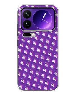 Чехол для Xiaomi 17 Pro Max с картинкой «Единороги на фиолетовом»
