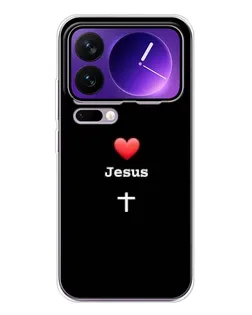 Чехол для Xiaomi 17 Pro Max с картинкой «Сердце - Jesus»