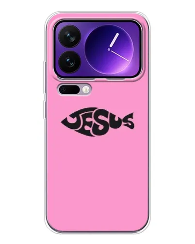Чехол для Xiaomi 17 Pro Max с картинкой «Розовый символ  Jesus»