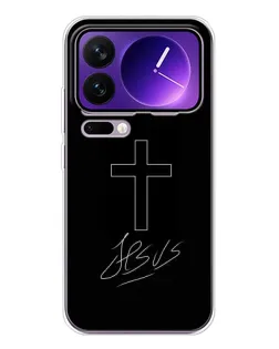 Чехол для Xiaomi 17 Pro Max с картинкой «Графический крест Jesus»