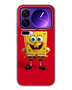 Чохол для Xiaomi 17 Pro Max з картинкою «Спанч Боб на червоному»