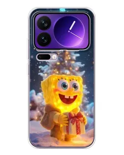 Чохол для Xiaomi 17 Pro Max з картинкою «Різдвяний Спанч Боб»