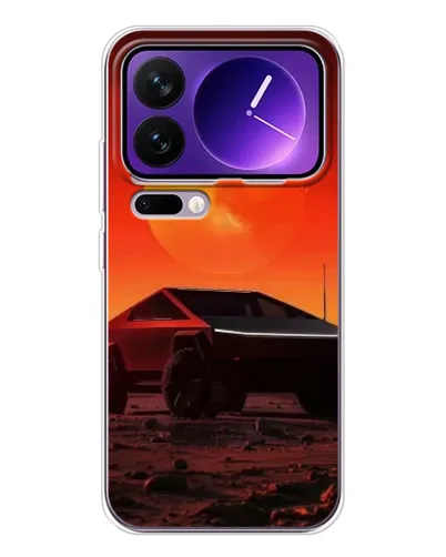 Чехол для Xiaomi 17 Pro Max с картинкой «Cybertruck на Марсе»