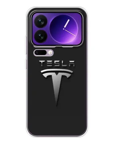 Чехол для Xiaomi 17 Pro Max с картинкой «Стальной логотип Tesla»
