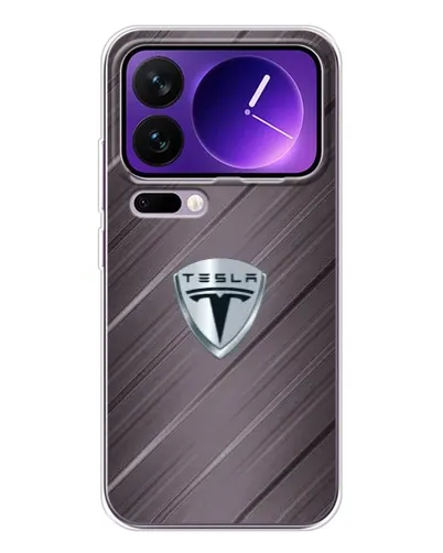 Чехол для Xiaomi 17 Pro Max с картинкой «Металлическая текстура Tesla»