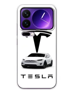 Чехол для Xiaomi 17 Pro Max с картинкой «Tesla White Style»