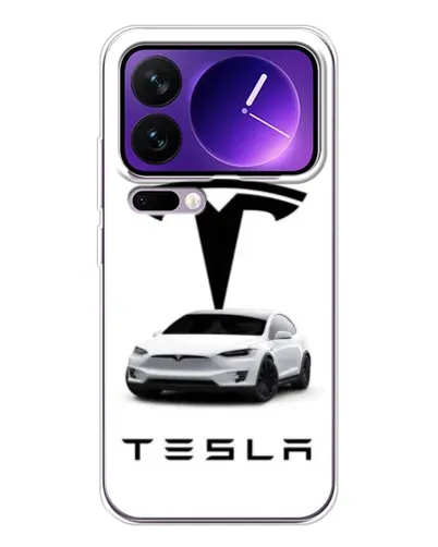 Чехол для Xiaomi 17 Pro Max с картинкой «Tesla White Style»