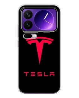 Чехол для Xiaomi 17 Pro Max с картинкой «Tesla Red Logo»