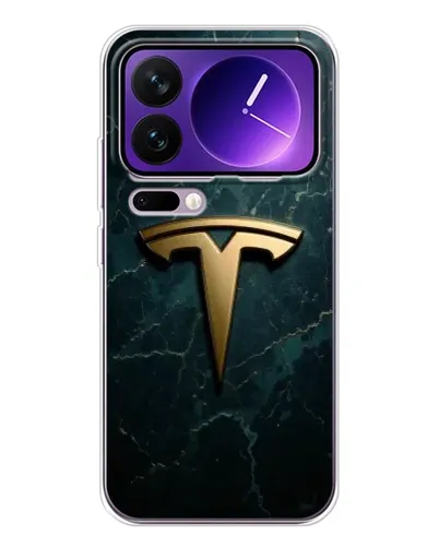 Чехол для Xiaomi 17 Pro Max с картинкой «Мраморная Tesla Gold»