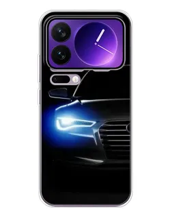 Чехол для Xiaomi 17 Pro Max с картинкой «Неоновый взгляд Audi»