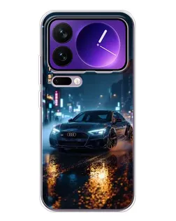 Чехол для Xiaomi 17 Pro Max с картинкой «Ночной город и Audi»