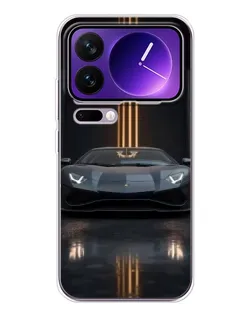 Чохол для Xiaomi 17 Pro Max з картинкою «Lamborghini золоті лінії»