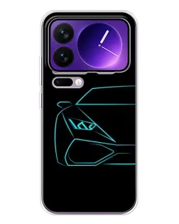 Чохол для Xiaomi 17 Pro Max з картинкою «Блакитний силует Lamborghini»