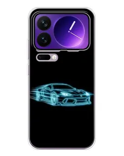 Чохол для Xiaomi 17 Pro Max з картинкою «Неоновий контур Lamborghini»