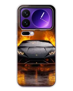 Чохол для Xiaomi 17 Pro Max з картинкою «Lamborghini у вогні»