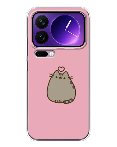Чохол для Xiaomi 17 Pro Max з картинкою «Pusheen серце» Чохол для Xiaomi 17 Pro Max з картинкою «Pusheen серце»