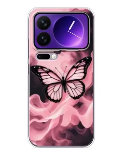 Чехол для Xiaomi 17 Pro Max с картинкой «Бабочка в дыму»