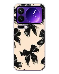 Чехол для Xiaomi 17 Pro Max с картинкой «Паттерн черные банты»