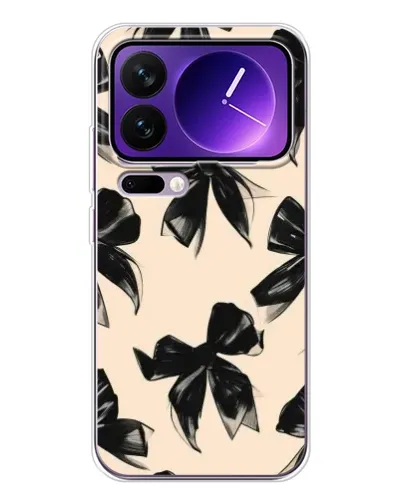 Чехол для Xiaomi 17 Pro Max с картинкой «Паттерн черные банты» Чехол для Xiaomi 17 Pro Max с картинкой «Паттерн черные банты»