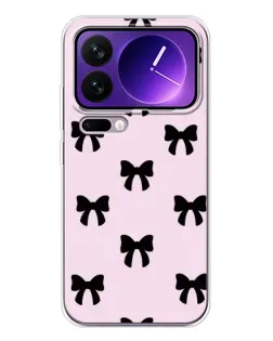Чехол для Xiaomi 17 Pro Max с картинкой «Черные банты Coquette»