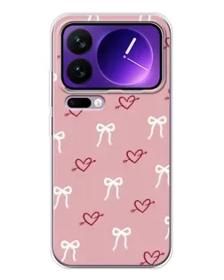 Чехол для Xiaomi 17 Pro Max с картинкой «Сердца и банты»