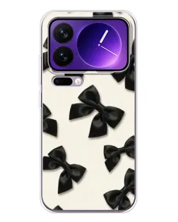 Чехол для Xiaomi 17 Pro Max с картинкой «Черные бантики»