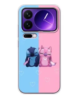 Чехол для Xiaomi 17 Pro Max с картинкой «Stitch и Angel Love»