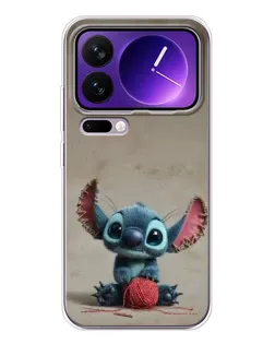 Чехол для Xiaomi 17 Pro Max с картинкой «Стич на коричневом фоне»
