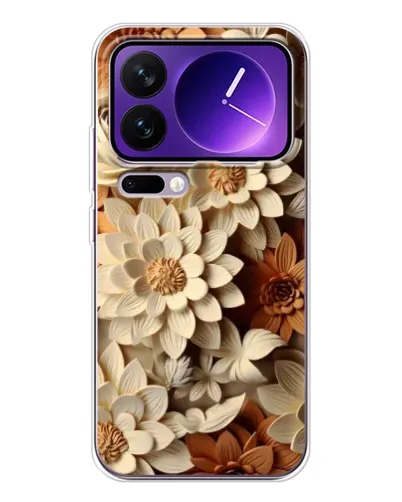 Чохол для Xiaomi 17 Pro Max з картинкою «Бежевий флористичний декор»