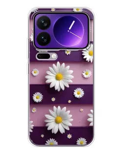 Чохол для Xiaomi 17 Pro Max з картинкою «Ромашки на фіолетовому»