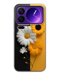 Чохол для Xiaomi 17 Pro Max з картинкою «Соняшник та ромашка»
