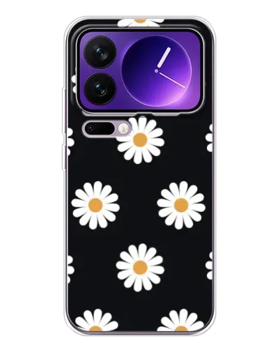 Чохол для Xiaomi 17 Pro Max з картинкою «Ромашки на чорному»